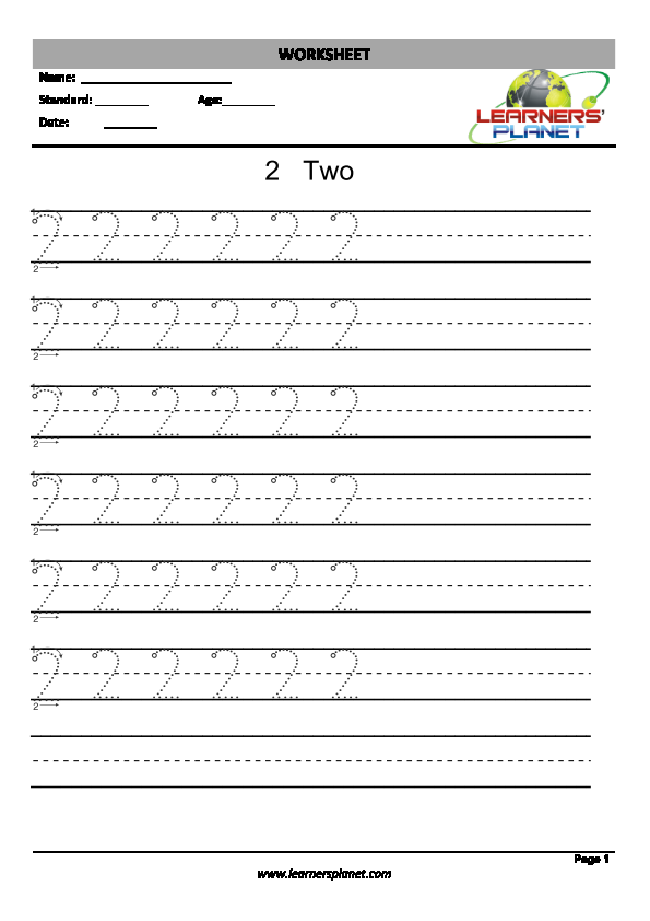 Free Tracing Numbers Worksheets